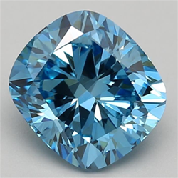 Picture of Lab Grown Diamond 2.34 Carats, Cushion with  Cut, Fancy Vivid Blue Color, VS1 Clarity and Certified by IGI
