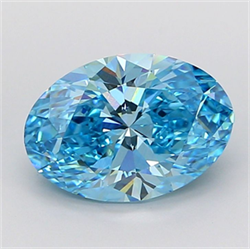 Picture of Lab Grown Diamond 3.70 Carats, Oval with  Cut, Fancy Vivid Blue Color, VVS2 Clarity and Certified by IGI