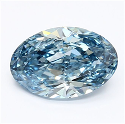 Picture of Lab Grown Diamond 1.36 Carats, Oval with  Cut, Fancy Vivid Blue Color, VS1 Clarity and Certified by IGI