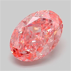 Picture of Lab Grown Diamond 2.14 Carats, Oval with  Cut, Fancy Vivid Pink Color, VVS2 Clarity and Certified by IGI