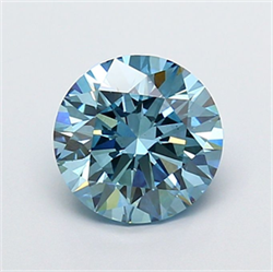 Picture of Lab Grown Diamond 2.24 Carats, Round with Excellent Cut, Fancy Vivid Blue Color, VS1 Clarity and Certified by IGI