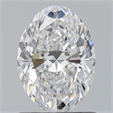 Natural Diamond 0.90 Carats, Oval with  Cut, D Color, SI2 Clarity and Certified by GIA