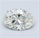 Natural Diamond 1.33 Carats, Oval with  Cut, I Color, SI1 Clarity and Certified by GIA