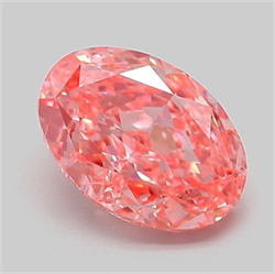Picture of Lab Grown Diamond 2.10 Carats, Oval with  Cut, Fancy Vivid Pink Color, VVS2 Clarity and Certified by IGI