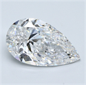Natural Diamond 6.01 Carats, Pear with  Cut, E Color, VS2 Clarity and Certified by GIA