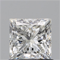 Natural Diamond 0.90 Carats, Princess with  Cut, H Color, VVS1 Clarity and Certified by GIA