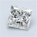 Natural Diamond 3.21 Carats, Princess with  Cut, H Color, SI1 Clarity and Certified by GIA