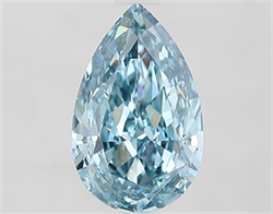 Picture of Lab Grown Diamond 2.10 Carats, Pear with  Cut, Fancy Vivid Blue Color, VVS2 Clarity and Certified by IGI