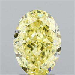 Picture of Lab Grown Diamond 2.05 Carats, Oval with  Cut, Fancy Intense Yellow Color, VS2 Clarity and Certified by IGI