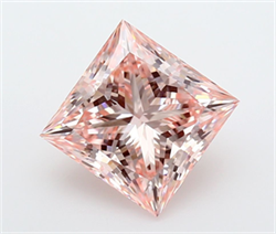 Picture of Lab Grown Diamond 4.04 Carats, Princess with  Cut, Fancy Intense Pink Color, VS1 Clarity and Certified by IGI