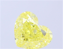 Picture of Lab Grown Diamond 2.53 Carats, Heart with  Cut, Fancy Intense Yellow Color, VS1 Clarity and Certified by IGI