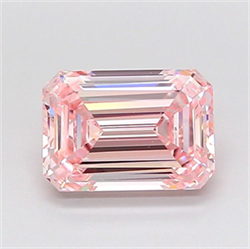 Picture of Lab Grown Diamond 1.60 Carats, Emerald with  Cut, Fancy Intense Pink Color, VVS2 Clarity and Certified by IGI
