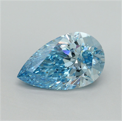 Picture of Lab Grown Diamond 3.10 Carats, Pear with  Cut, Fancy Vivid Blue Color, VS1 Clarity and Certified by IGI