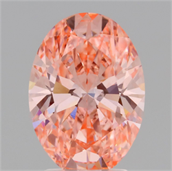 Picture of Lab Grown Diamond 3.09 Carats, Oval with  Cut, Fancy Vivid Pink Color, VS1 Clarity and Certified by IGI