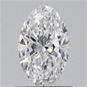 Natural Diamond 0.55 Carats, Oval with  Cut, D Color, VVS2 Clarity and Certified by GIA