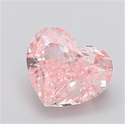 Picture of Lab Grown Diamond 5.02 Carats, Heart with  Cut, Fancy Intense Pink Color, VS1 Clarity and Certified by IGI