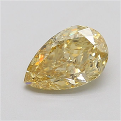 Picture of Lab Grown Diamond 1.50 Carats, Pear with  Cut, Fancy Yellow Color, VS2 Clarity and Certified by IGI