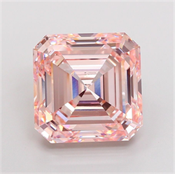 Picture of Lab Grown Diamond 9.88 Carats, Asscher with  Cut, Fancy Pink Color, VVS2 Clarity and Certified by IGI