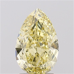 Picture of Lab Grown Diamond 2.00 Carats, Pear with  Cut, Fancy Intense Yellow Color, VS2 Clarity and Certified by IGI