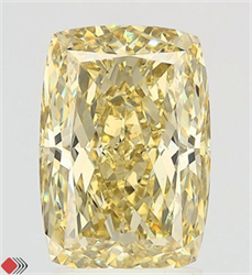 Picture of Lab Grown Diamond 3.52 Carats, CUSHION MODIFIED with  Cut, Fancy Intense Yellow Color, VS1 Clarity and Certified by IGI