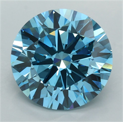 Picture of Lab Grown Diamond 5.02 Carats, Round with Excellent Cut, Fancy Vivid Blue Color, VVS2 Clarity and Certified by IGI