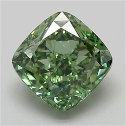 Picture of Lab Grown Diamond 2.04 Carats, CUSHION MODIFIED with  Cut, Fancy Vivid Green Color, VVS2 Clarity and Certified by IGI