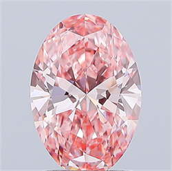 Picture of Lab Grown Diamond 2.06 Carats, Oval with  Cut, Fancy Vivid Pink Color, VVS2 Clarity and Certified by IGI