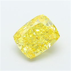 Picture of Lab Grown Diamond 2.06 Carats, CUSHION MODIFIED with  Cut, Fancy Vivid Yellow Color, VS1 Clarity and Certified by IGI