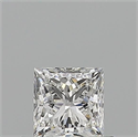 Diamante Natural 0.50 quilates, Princesa , Color F, claridad VVS2 y certificado GIA