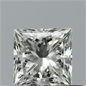 Natural Diamond 0.54 Carats, Princess with  Cut, H Color, IF Clarity and Certified by IGI