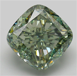Picture of Lab Grown Diamond 8.66 Carats, CUSHION MODIFIED with  Cut, Fancy Intense Green Color, VS1 Clarity and Certified by IGI