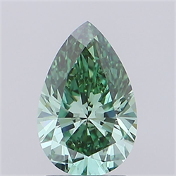 Picture of Lab Grown Diamond 1.77 Carats, Pear with  Cut, Fancy Vivid Green Color, VS1 Clarity and Certified by IGI