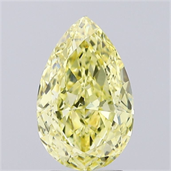 Picture of Lab Grown Diamond 3.05 Carats, Pear with  Cut, Fancy Intense Yellow Color, VS2 Clarity and Certified by IGI
