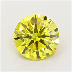 Picture of Lab Grown Diamond 2.06 Carats, Round with Excellent Cut, Fancy Vivid Yellow Color, VVS1 Clarity and Certified by IGI