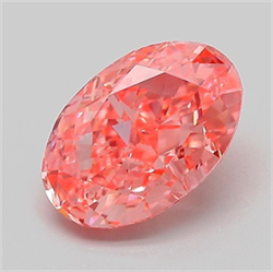 Picture of Lab Grown Diamond 1.64 Carats, Oval with  Cut, Fancy Vivid Pink Color, VVS2 Clarity and Certified by IGI