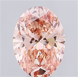 Picture of Lab Grown Diamond 7.31 Carats, Oval with  Cut, Fancy Vivid Pink Color, VS1 Clarity and Certified by IGI