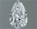 Natural Diamond 0.57 Carats, Pear with  Cut, F Color, SI1 Clarity and Certified by GIA