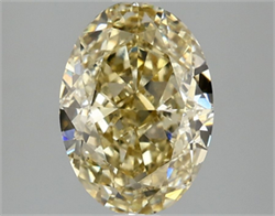 Picture of Lab Grown Diamond 3.04 Carats, Oval with  Cut, Fancy Intense Yellow Color, VS2 Clarity and Certified by IGI