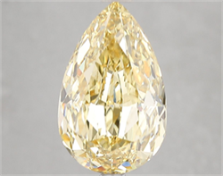 Picture of Lab Grown Diamond 5.12 Carats, Pear with  Cut, Fancy Vivid Yellow Color, VS1 Clarity and Certified by IGI