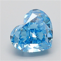 Picture of Lab Grown Diamond 1.63 Carats, Heart with  Cut, Fancy Vivid Blue Color, VS1 Clarity and Certified by IGI