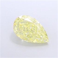 Picture of Lab Grown Diamond 2.91 Carats, Pear with  Cut, Fancy Yellow Color, VVS2 Clarity and Certified by IGI