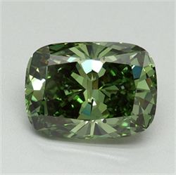 Picture of Lab Grown Diamond 2.08 Carats, CUSHION MODIFIED with  Cut, Fancy Vivid Green Color, VS1 Clarity and Certified by IGI