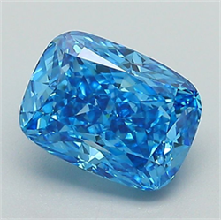 Picture of Lab Grown Diamond 1.58 Carats, CUSHION MODIFIED with  Cut, Fancy Vivid Blue Color, VS1 Clarity and Certified by IGI