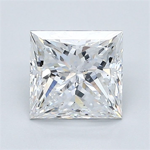 Picture of Natural Diamond 1.63 Carats, Princess with  Cut, E Color, I1 Clarity and Certified by GIA