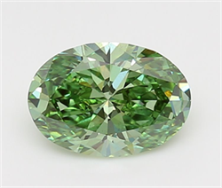 Picture of Lab Grown Diamond 2.02 Carats, Oval with  Cut, Fancy Vivid Green Color, VS2 Clarity and Certified by IGI