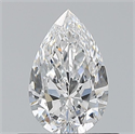 Natural Diamond 0.50 Carats, Pear with  Cut, E Color, VVS2 Clarity and Certified by GIA