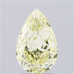 Picture of Lab Grown Diamond 2.01 Carats, Pear with  Cut, Fancy Yellow Color, VVS2 Clarity and Certified by IGI