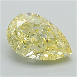 Picture of Lab Grown Diamond 1.23 Carats, Pear with  Cut, Fancy Intense Yellow Color, VVS2 Clarity and Certified by IGI