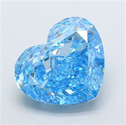 Picture of Lab Grown Diamond 9.01 Carats, Heart with  Cut, Fancy Vivid Blue Color, VS1 Clarity and Certified by IGI