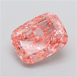 Picture of Lab Grown Diamond 7.36 Carats, CUSHION MODIFIED with  Cut, Fancy Vivid Pink Color, VS2 Clarity and Certified by IGI